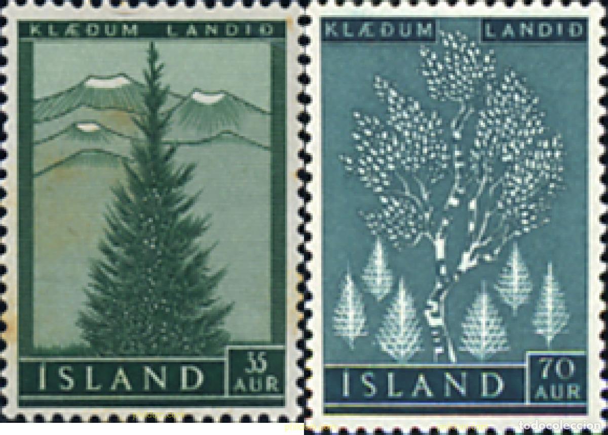 Sellos: 66873 MNH ISLANDIA 1957 NATURALEZA
