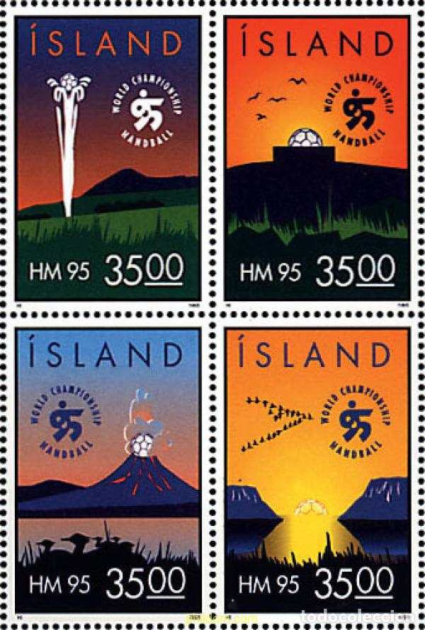 Sellos: 674370 MNH ISLANDIA 1995 CAMPEONATO DEL MUNDO DE BALONMANO