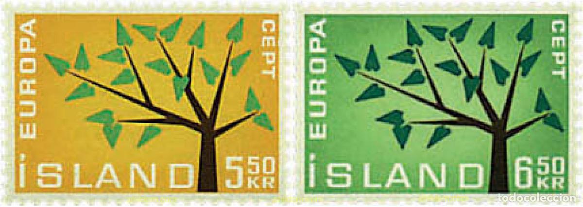 Selos: 652342 HINGED ISLANDIA 1962 EUROPA CEPT. ARBOL CON 19 HOJAS