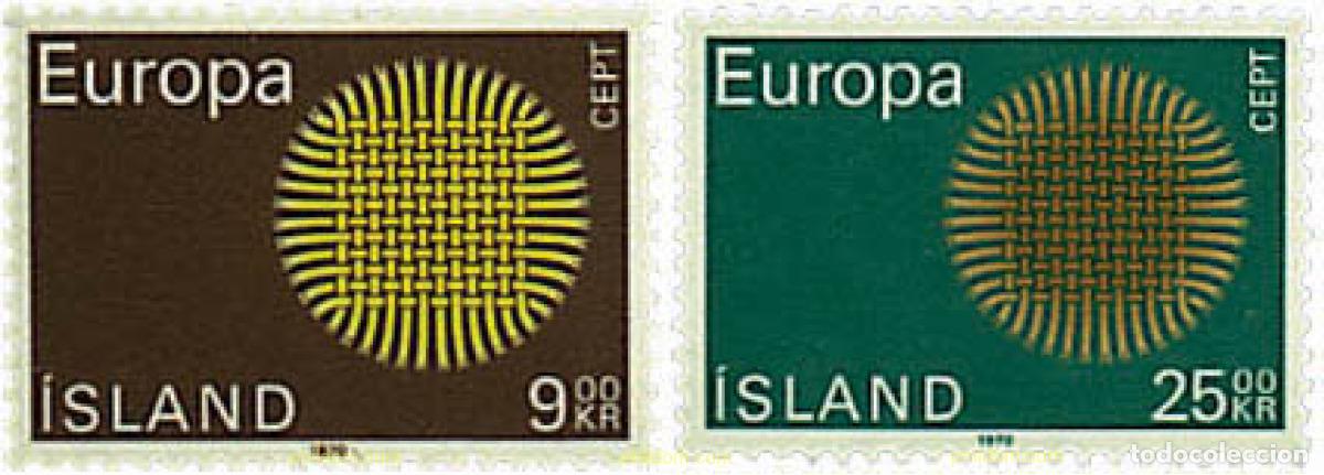 Sellos: 62209 MNH ISLANDIA 1970 EUROPA CEPT. SOL FLAMANTE
