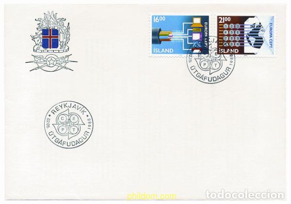 Sellos: 24156 MNH ISLANDIA 1988 EUROPA CEPT. TRANSPORTE Y MEDIOS DE COMUNICACION