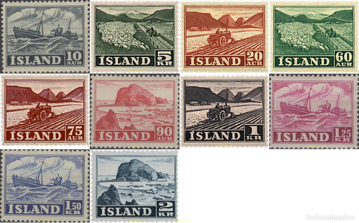 Briefmarken: 652107 HINGED ISLANDIA 1950 ACTIVIDADES Y VISTAS
