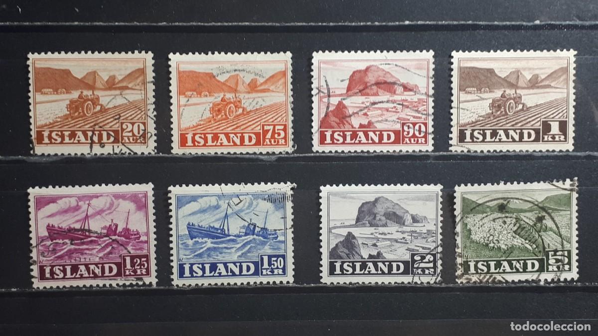 Sellos: ISLANDIA. A&Ntilde;O 1950-2. &deg;. YVERT 224/33. Falta 224, 226