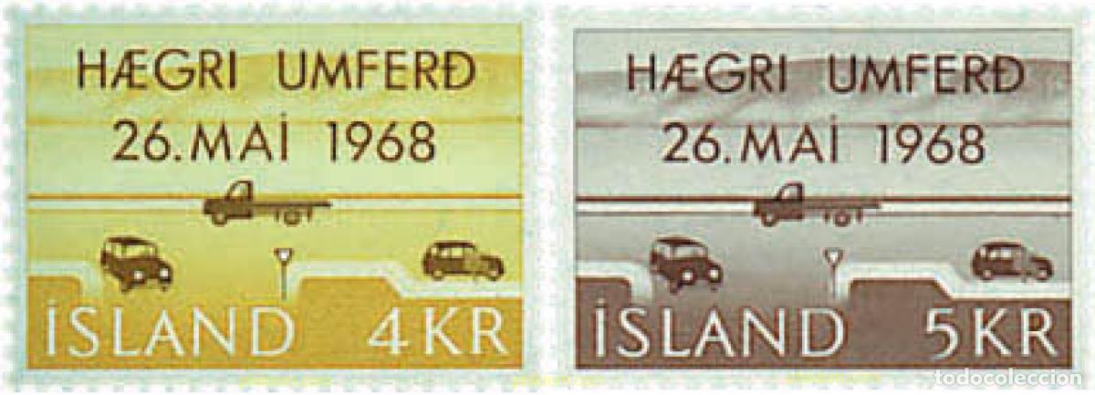 Selos: 42009 MNH ISLANDIA 1968 ESTABLECIMIENTO DE LA CIRCULACION POR LA DERECHA