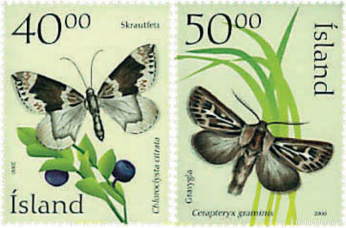 Sellos: 76085 MNH ISLANDIA 2000 MARIPOSAS