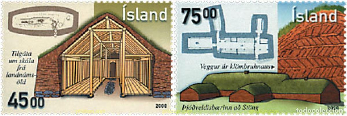 Timbres: 106056 MNH ISLANDIA 2000 ARQUITECTURA TRADICIONAL HAUSBAU
