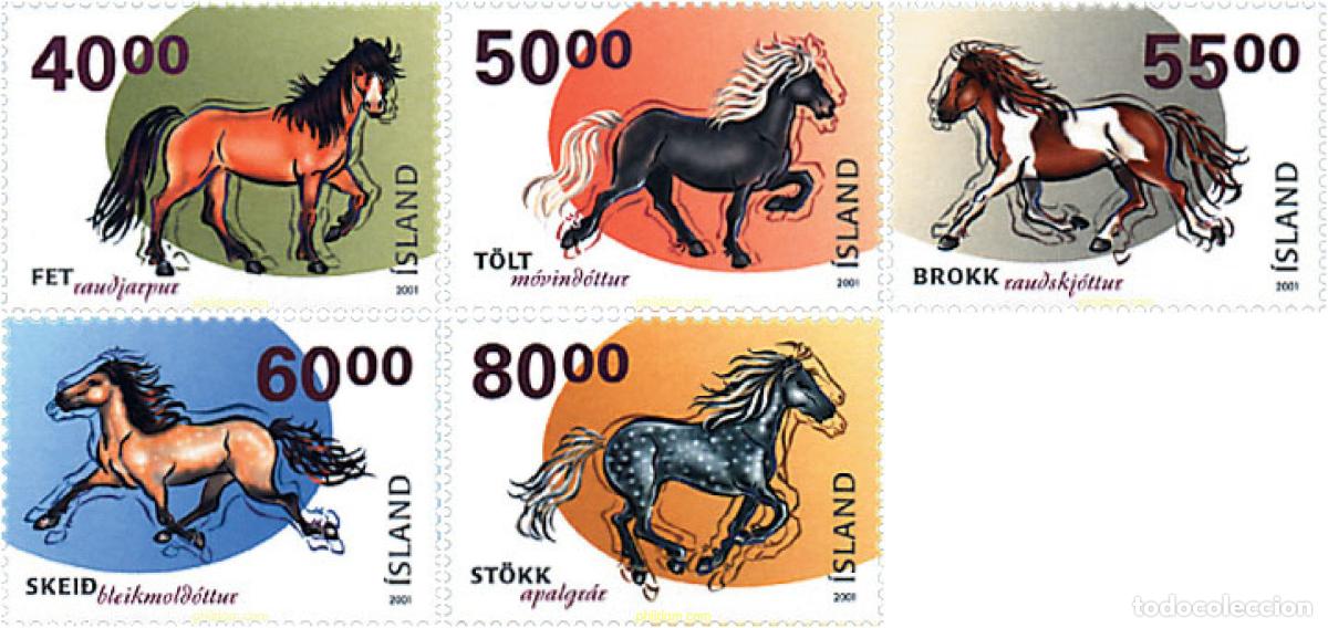 Sellos: 88481 MNH ISLANDIA 2001 CABALLOS DE ISLANDIA