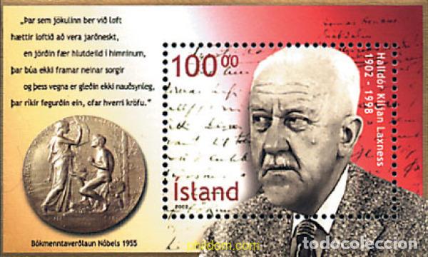 Francobolli: 88476 MNH ISLANDIA 2002 CENTENARIO DEL NACIMIENTO DE HALLDOR KILJAN LAXNESS