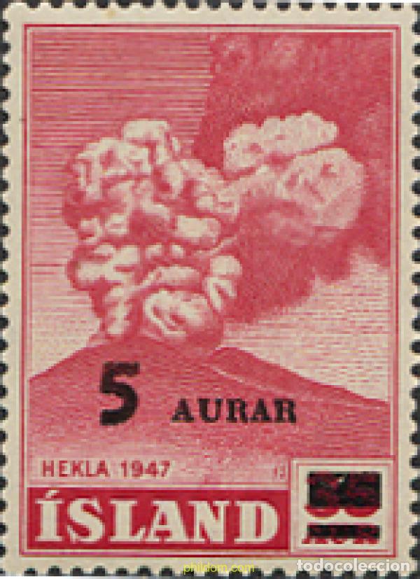 Sellos: 101117 MNH ISLANDIA 1954 VOLCANES EN ERUPCION