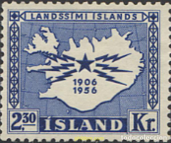 Sellos: 101122 MNH ISLANDIA 1956 50 ANIVERSARIO DE LAS TELECOMUNICACIONES EN ISLANDIA
