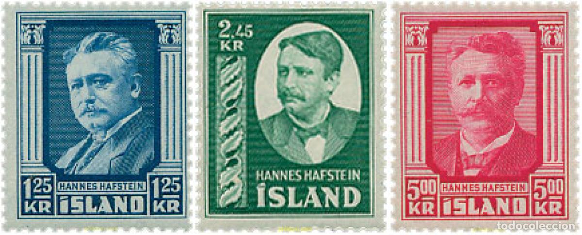 Sellos: 101118 MNH ISLANDIA 1954 EN HONOR A HANNES HAFSTEIN