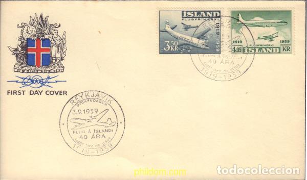 Timbres: 546370 MNH ISLANDIA 1959 40 ANIVERSARIO DE LA AVIACI&Oacute;N ISLANDESA