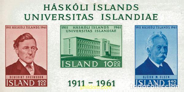 Timbres: 101139 MNH ISLANDIA 1961 50 ANIVERSARIO DE LA UNIVERSIDAD
