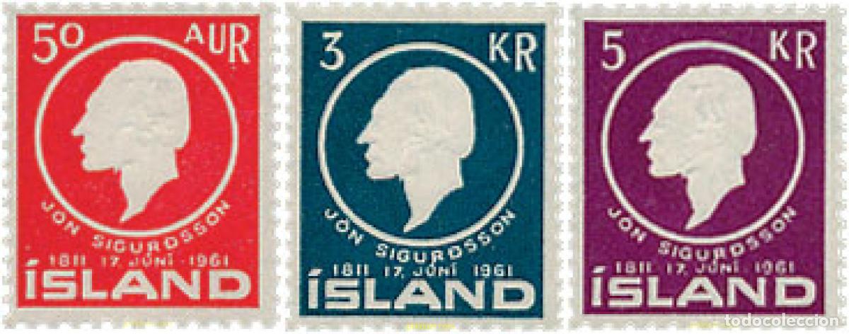 Timbres: 101134 MNH ISLANDIA 1961 50 ANIVERSARIO DEL NACIMIENTO DE JON SIGURDSSON