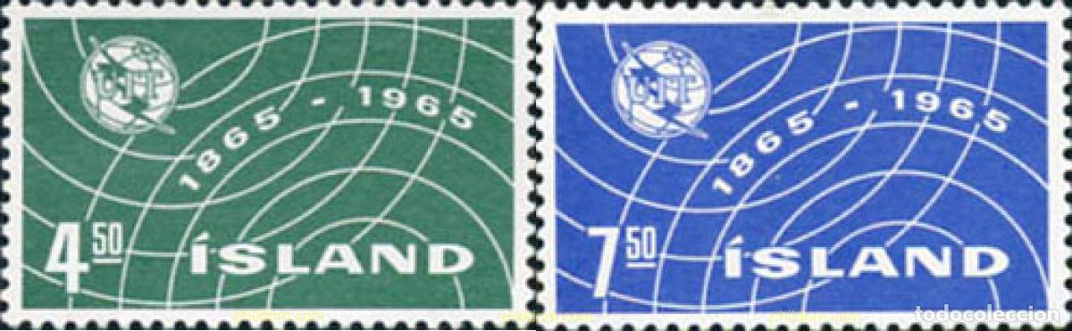 Timbres: 101150 MNH ISLANDIA 1965 CENTENARIO DE LA UNION INTERNACIONAL DE TELECOMUNICACIONES