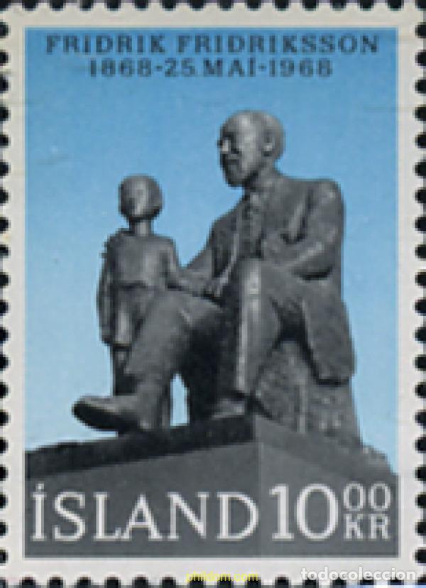 Sellos: 101196 MNH ISLANDIA 1968 CENTENARIO DEL NACIMIENTO DE FRIDRIK FRIDRIKSSON