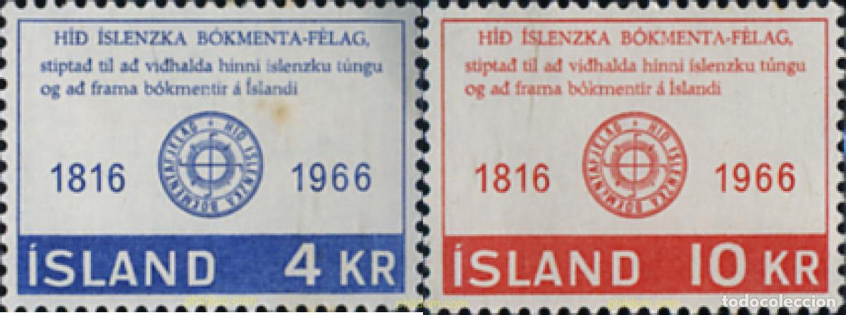 Sellos: 101193 MNH ISLANDIA 1966 6 CENTENARIO DE LA SOCIEDAD NACIONAL DE LITERATURA