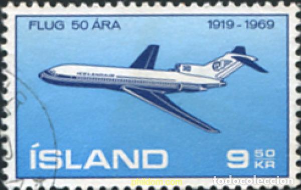 Sellos: 674365 USED ISLANDIA 1969 AVION