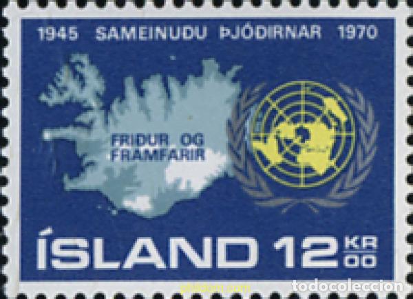 Sellos: 101233 MNH ISLANDIA 1970 25 ANIVERSARIO DE LAS NACIONES UNIDAS