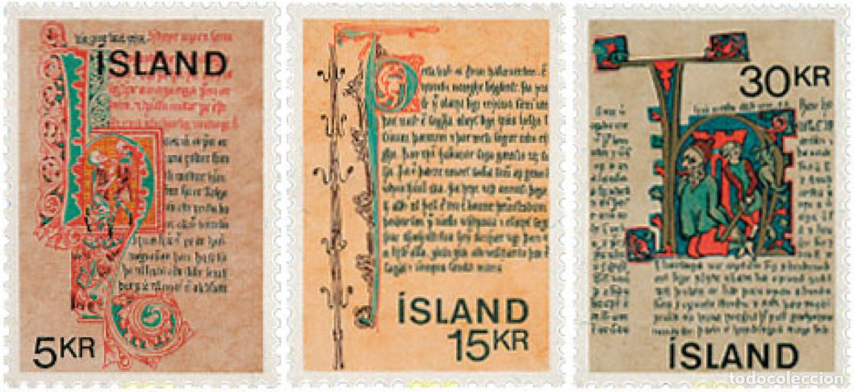 Sellos: 101224 MNH ISLANDIA 1970 MANUSCRITO