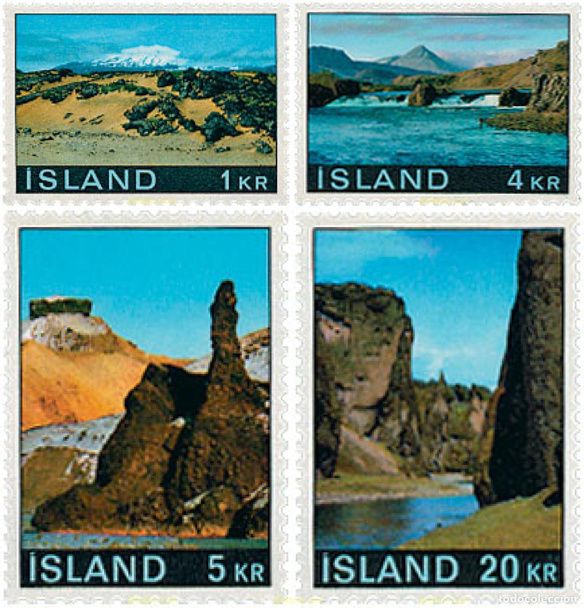 Briefmarken: 101222 MNH ISLANDIA 1970 PAISAJES