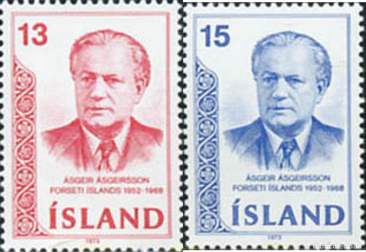 Briefmarken: 101246 MNH ISLANDIA 1973 PRESIDENTE ASGEIR ASGEIRSSON