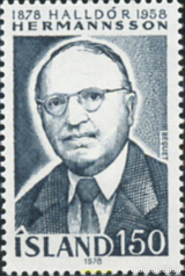 Briefmarken: 101298 MNH ISLANDIA 1978 CENTENARIO DEL NACIMIENTO DE HALLDOR HERMANNSSON (1878-1904)