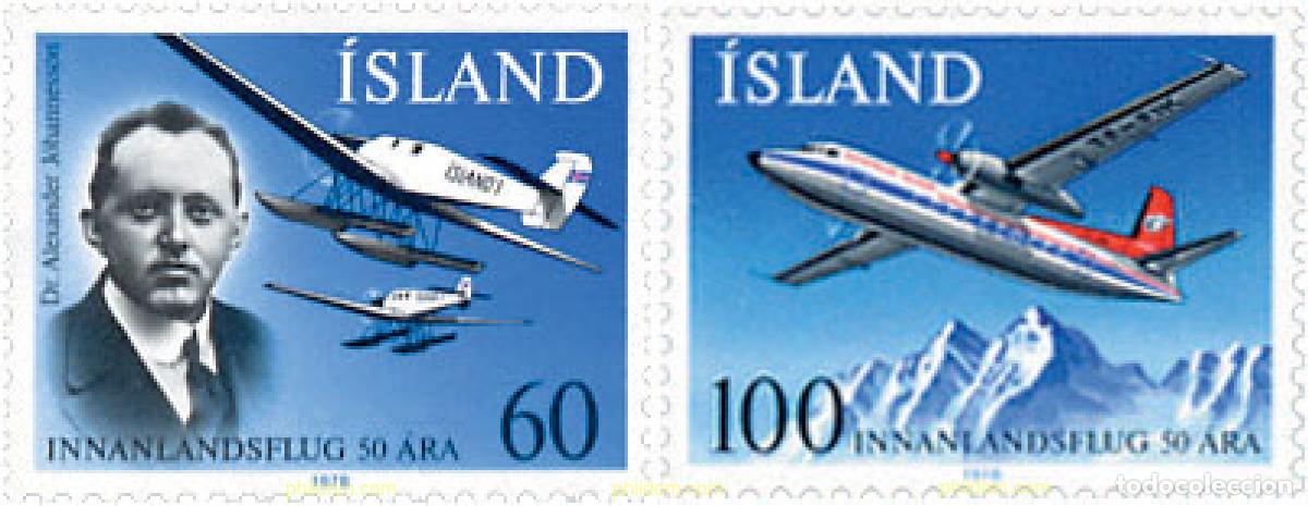 Briefmarken: 101290 MNH ISLANDIA 1978 50 ANIVERSARIO DEL SERVICIO AEREO INTERIOR