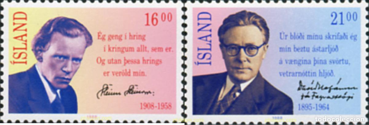 Briefmarken: 101389 MNH ISLANDIA 1988 CELEBRIDADES