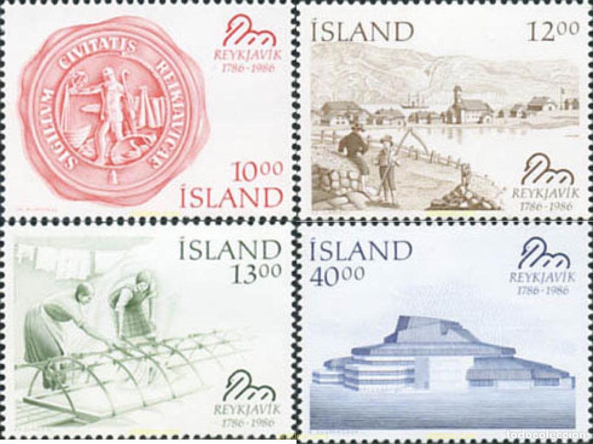 Briefmarken: 101376 MNH ISLANDIA 1986 BICENTENARIO DE LA CIUDAD DE REYKJAVIK
