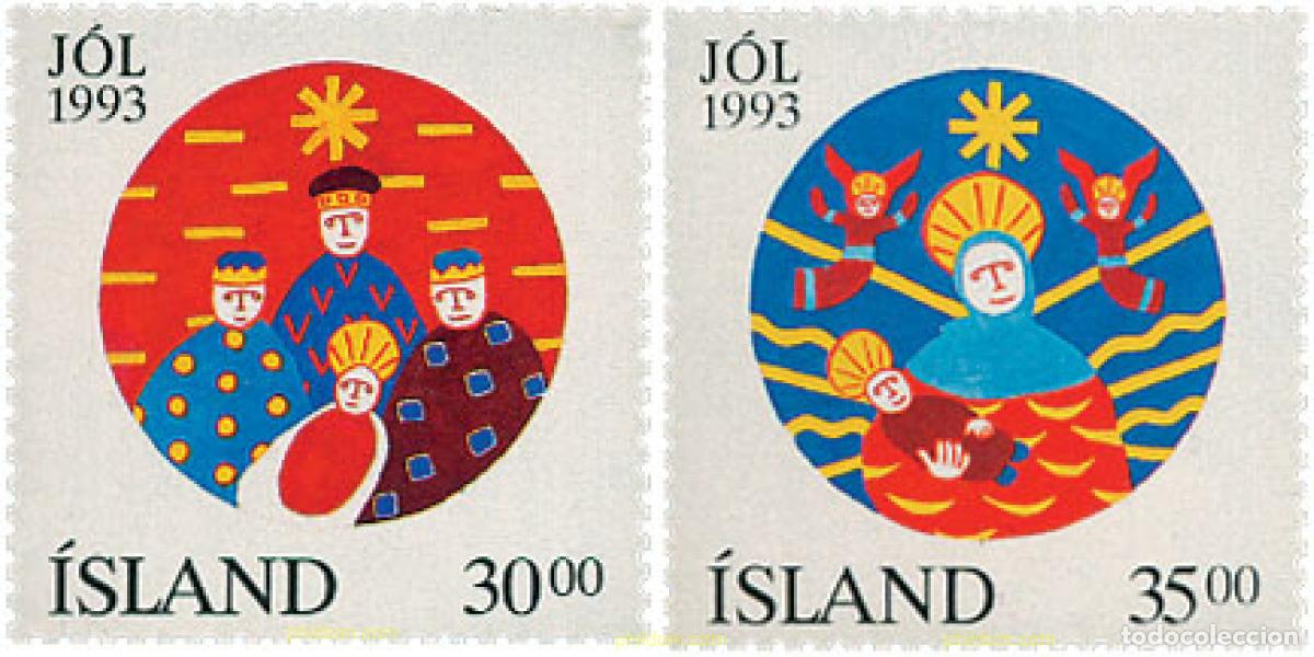 Selos: 101429 MNH ISLANDIA 1993 NAVIDAD