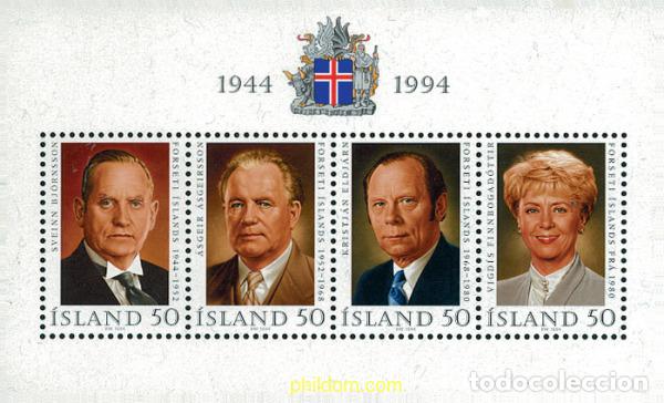 Sellos: 101433 MNH ISLANDIA 1994 50 ANIVERSARIO DE LA REPUBLICA
