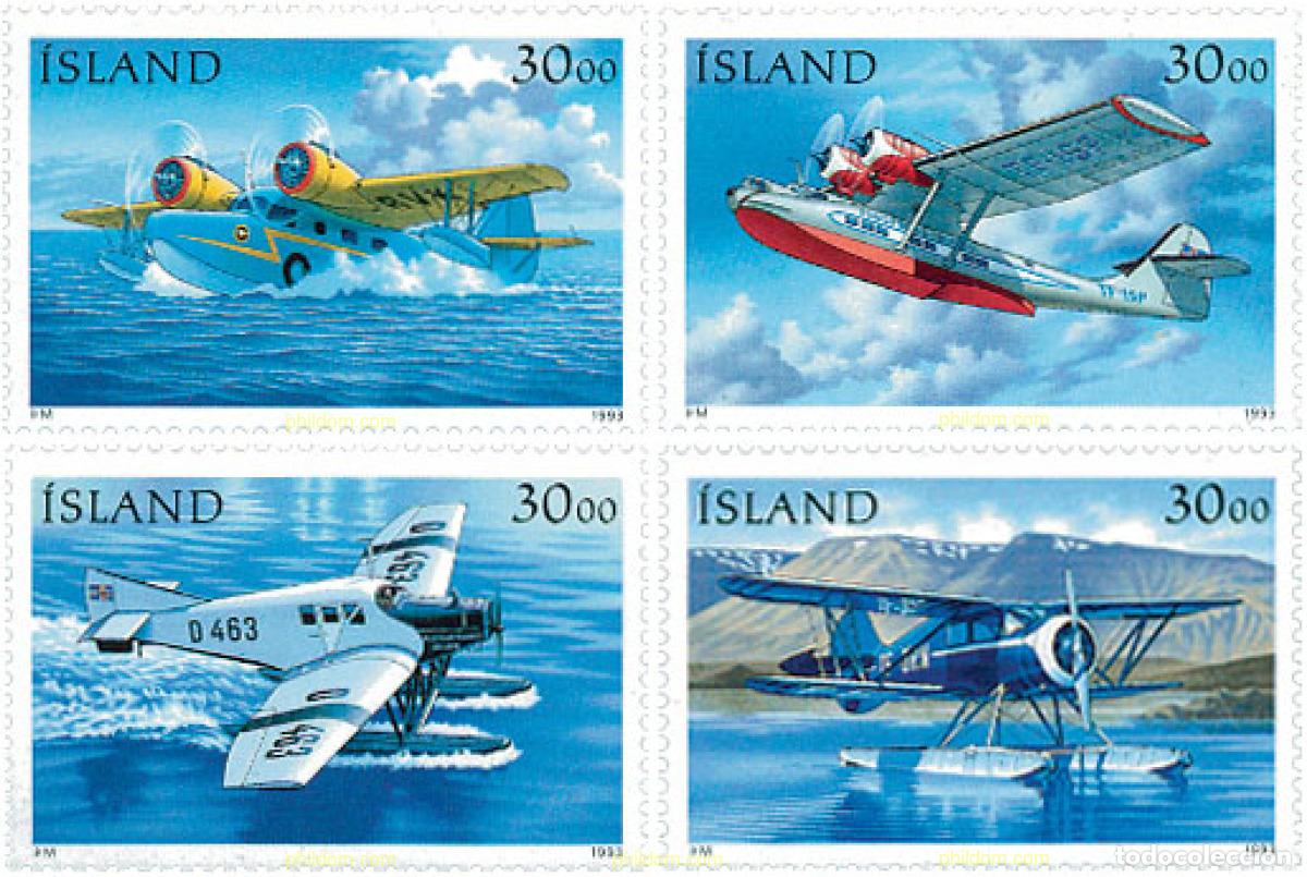 Sellos: 101428 MNH ISLANDIA 1993 AVION