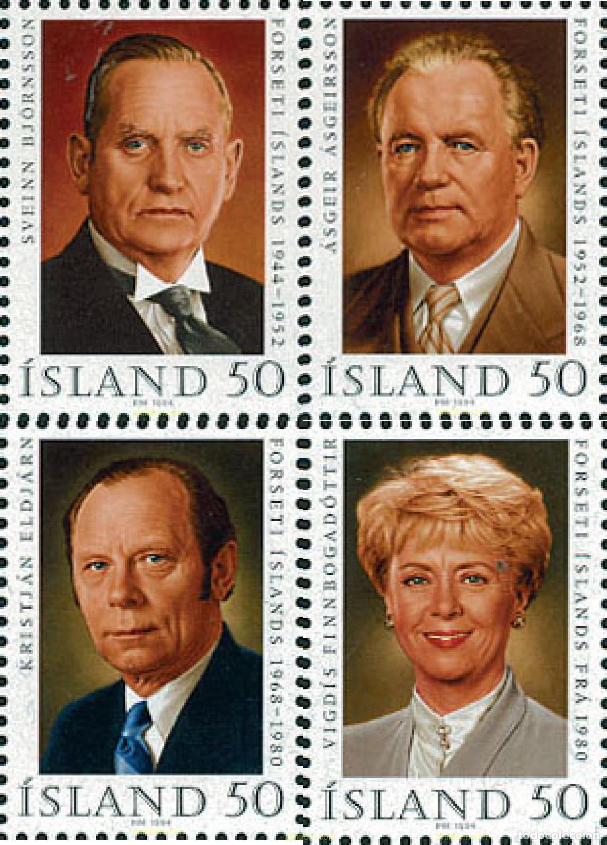 Sellos: 101434 MNH ISLANDIA 1994 50 ANIVERSARIO DE LA REPUBLICA
