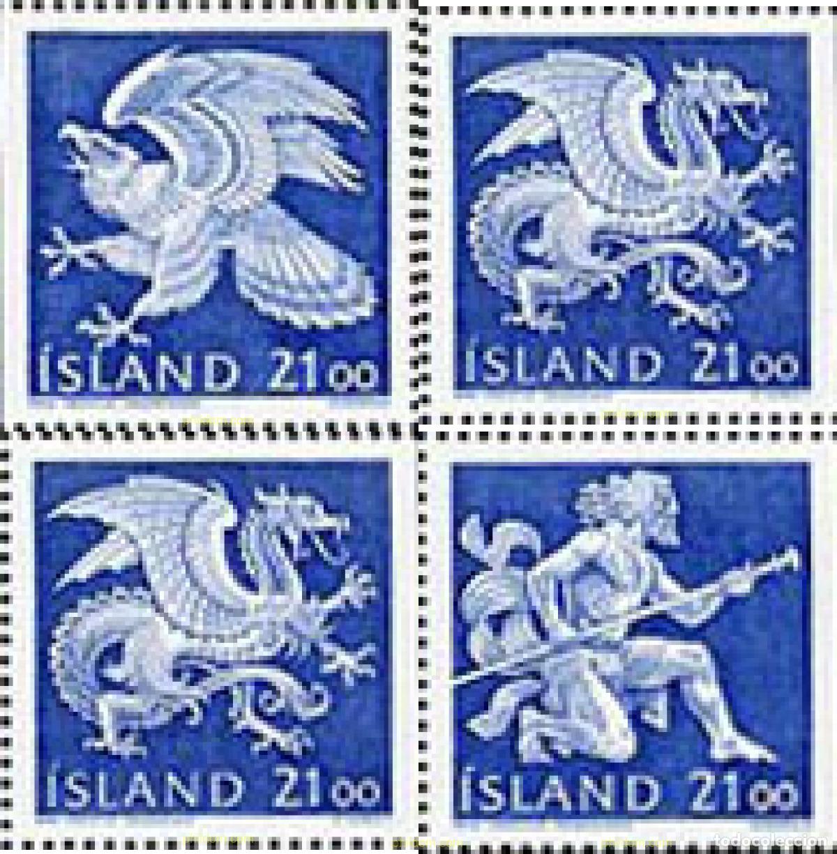 Sellos: 672321 MNH ISLANDIA 1990 ESPIRITUS GUARDIANES