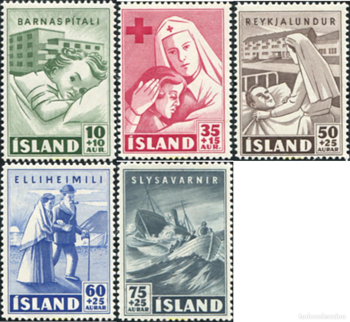 Sellos: 101517 HINGED ISLANDIA 1949 CRUZ ROJA