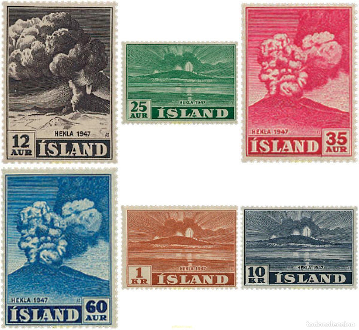 Sellos: 327627 MNH ISLANDIA 1948 VOLCANES
