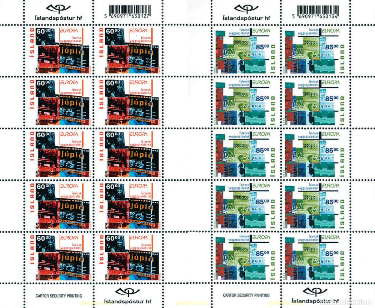 Sellos: 125916 MNH ISLANDIA 2003 EUROPA CEPT. ARTE DEL CARTEL