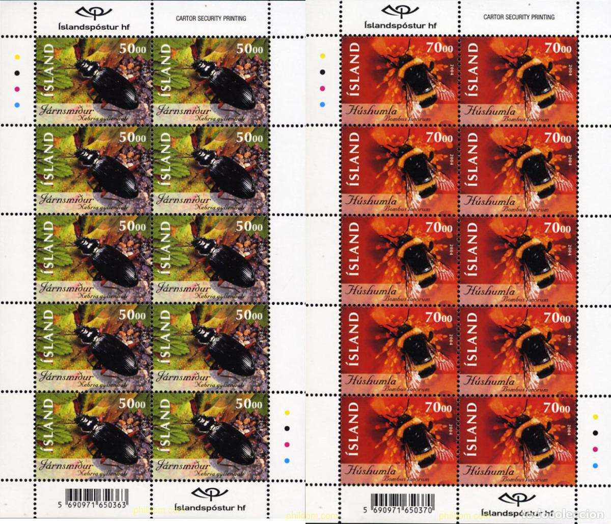Sellos: 153272 MNH ISLANDIA 2004 INSECTOS
