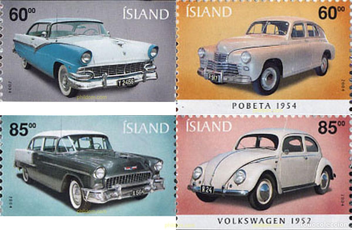 Sellos: 153263 MNH ISLANDIA 2004 AUTOMOVILES