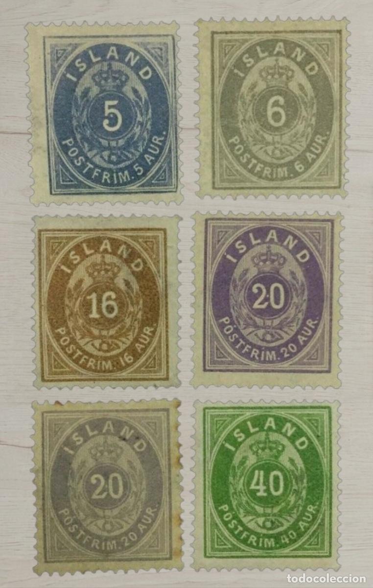 Sellos: Iceland 1876-1902 &rdquo;Numeral&rdquo; Type Classic Definitive Selection Mint 6v - Exceptional Investment-Grade