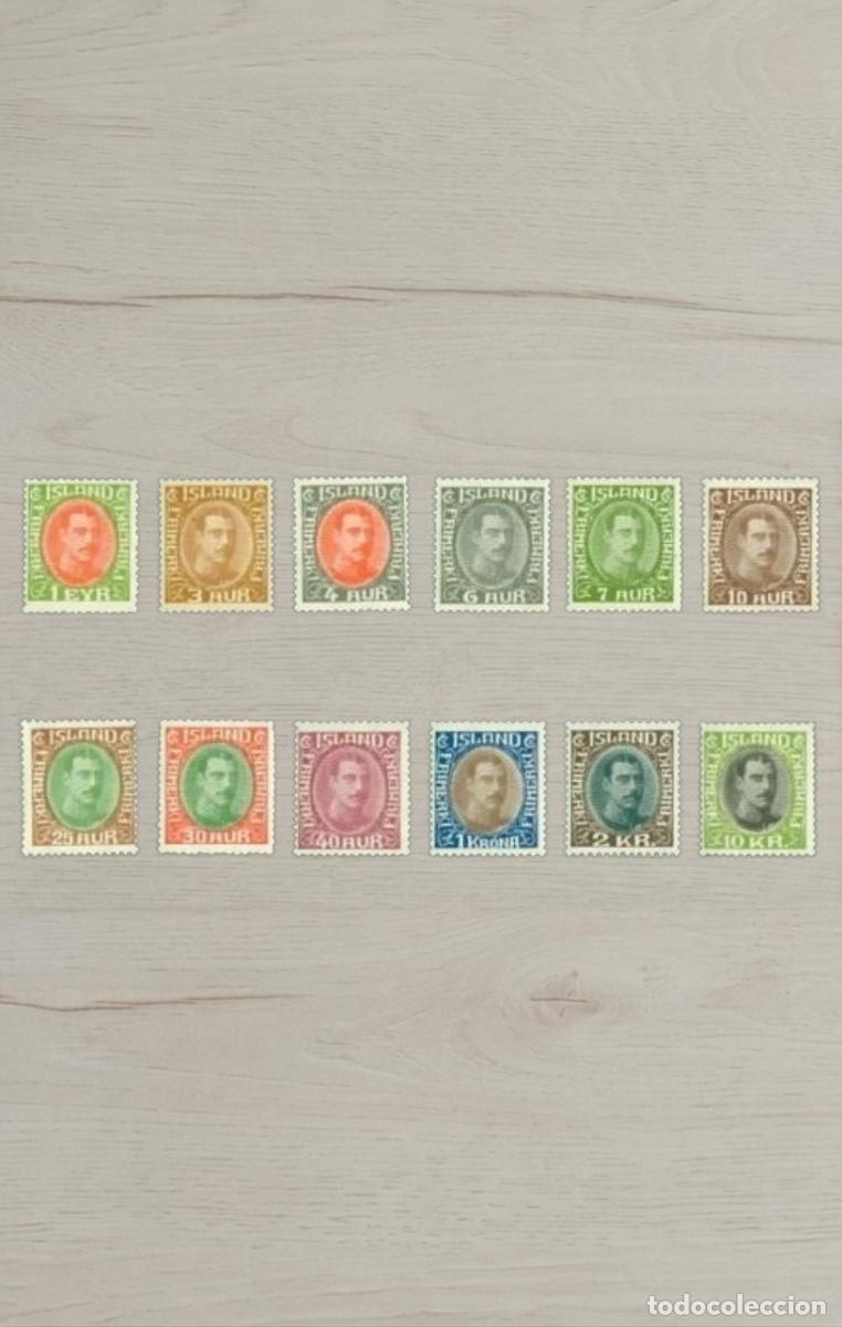 Francobolli: Lote 12 Sellos de Islandia 1920/1922 - Serie Rey Cristian X - Altos Valores - Nuevos