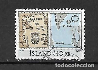 Sellos: Mapa de Islandia, sello a&ntilde;o 1967