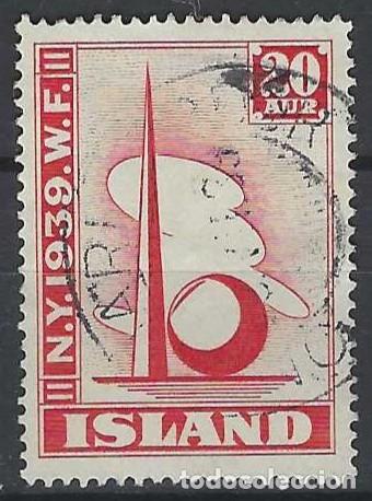 Sellos: ISLANDIA 1939 - EXPOSICI&Oacute;N MUNDIAL DE NUEVA YORK, ROJO - USADO