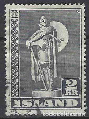 Sellos: ISLANDIA 1939 - EXPOSICI&Oacute;N MUNDIAL DE NUEVA YORK, GRIS - USADO