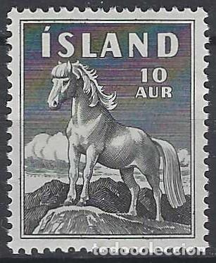 Sellos: ISLANDIA 1958 - PONY ISLAND&Eacute;S, GRIS - MH*