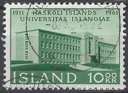 Sellos: ISLANDIA 1961 - 50&ordm; ANIV. DE LA UNIVERSIDAD DE REYKJAVIK - USADO