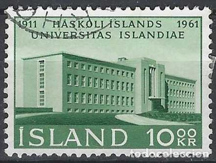 Sellos: ISLANDIA 1961 - 50&ordm; ANIV. DE LA UNIVERSIDAD DE REYKJAVIK - USADO