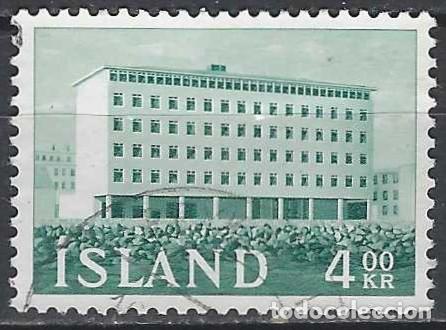 Sellos: ISLANDIA 1962 - EDIFICOS ADMINISTRATIVOS, CENTRO DE B&Uacute;SQUEDAS MAR&Iacute;TIMAS - USADO