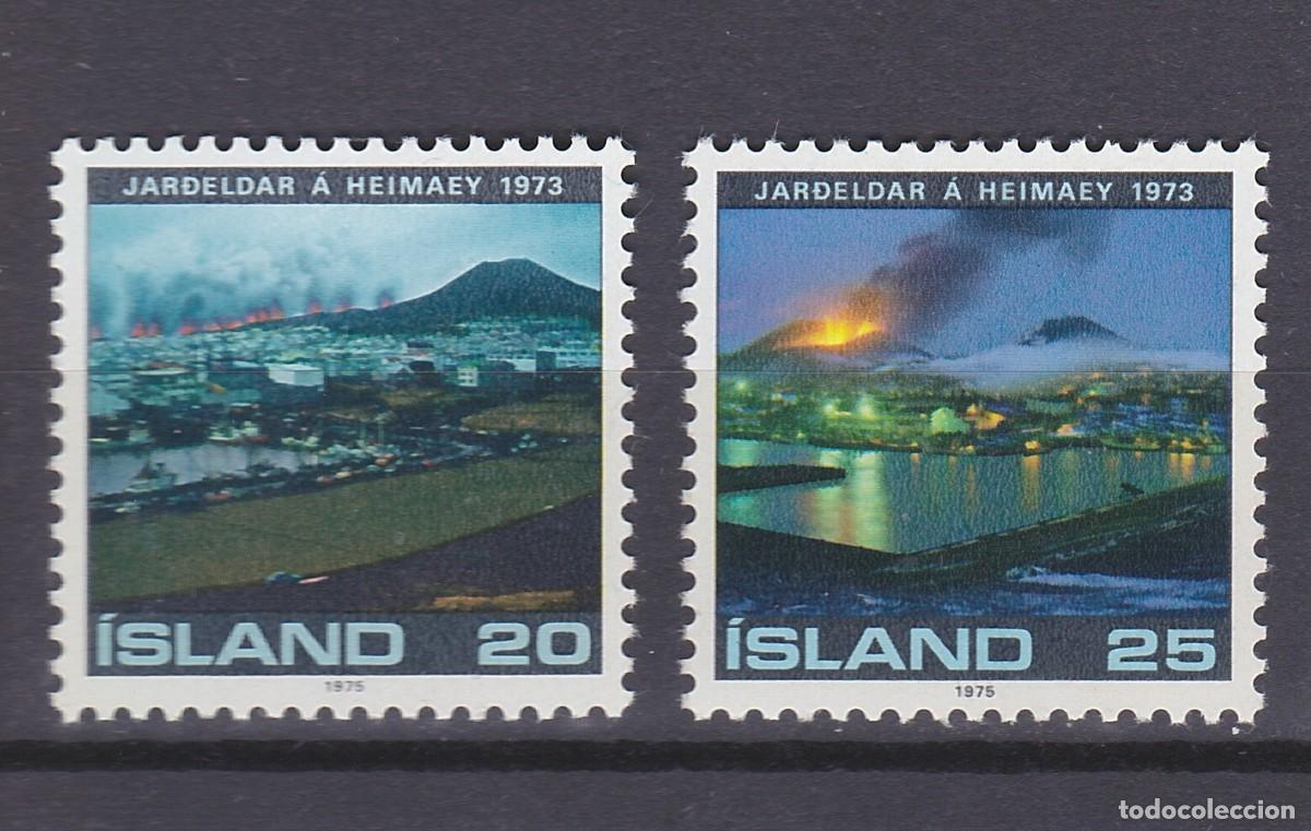 Sellos: ISLANDIA (501) 1975 SERIE COMPLETA NUEVO ** MNH II ANIV.EURPCION VOLCAN